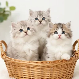 very very very very fluffy kittens in a basket