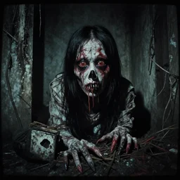 vhs video still of underground japanese horror video, decay, horror