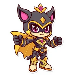 cute miss mascot cobaltium cobaltium cobalion super hero sticker art, cronobreaker, beeple game icon
