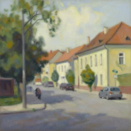 an edward hopper style painting of a ( ( ( ( ( ( ( ( miskolc, a city in northeastern hungary ) ) ) ) ) ) ) ), early - summer, june of 1 9 4 8