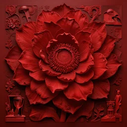 creative flower in the style of beksinski, parts by edward hopper, parts by rodcenko, parts by yue minjun, intricate and epic composition, red by caravaggio, insanely quality, highly detailed, masterpiece, red light, artstation, 4 k