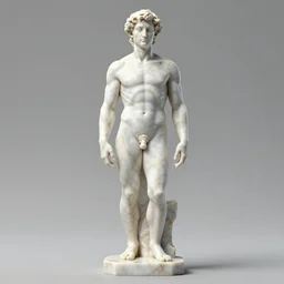 a statue made of white marble with gold veins, of john linnell from they might be giants, transhumanism, full body shot, perfect symmetrical body, perfect symmetrical face, hyper realistic, hyper detailed, by johannen voss, by peter kemp, by monia merlo, by michelangelo, octane render, blender, 8 k