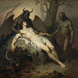 satans fall from paradise into hell by gustave dore, james ryman, wayne barlowe. muted color