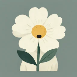 dogflower. serigraphy by award - winning designer, vector art, muted palette