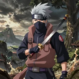 hyper-realistic splashart illustration of kakashi hatake drawn by dao trong le