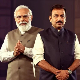 Narendra Modi and Amit Shah in GTA 5, concept art by James Gurney and Greg Rutkowski and Jeffrey Smith, dramatic lighting, ultra HD, HDR, 8k