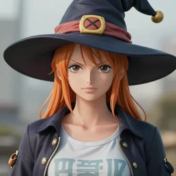 beautiful portrait of a Witch who looks like  Nami from the One Piece anime character design by Mark Brooks and Brad Kunkle detailed, soft lighting 4k Unreal Engine