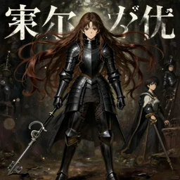 baroque oil painting japanese light novel cover illustration lotr anime key visual full body action shot | young girl black military crusader armour | long flowing brown hair symmetrical perfect face | gapmoe kuudere moody lighting stunning bokeh highlights sharp contrast grimdark | trending pixiv fanbox | by greg rutkowski makoto shinkai takashi takeuchi studio ghibli