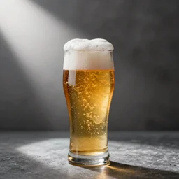 pint of a cold beer with foam on top, high details, sharp lighting, modern digital art, trending