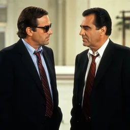 film still of tony montana meeting the sopranos, scene directed by quintin tarantino.