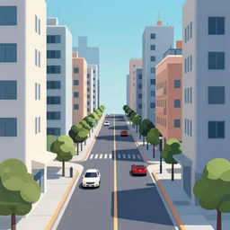 a 2 d city street, design, vector art, digital art, 4 k, 8 k, sharp focus, smooth, illustration, concept art