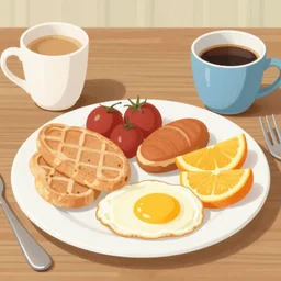 An illustration of a perfect english breakfast