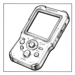 futuristic handheld computer, cyberpunk 2 0 2 0 manual, by steampoweredmikej, inktober, ink drawing, black and white, coloring pages, manga, highly detailed