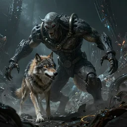 gigar alienated wolf, art by James Gurney, dark sci-fi, fantasy, futurism, highly detailed, atmospheric, 4k post-processing, smooth, grain, dynamic composition, dynamic angle, epic scale, dramatic lighting, award winning, trending on Art Station