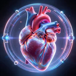 human anatomical heart!!! organ, electron tube stargate portal, mass effect, tron, neon, hyper realistic, concept art, high key lighting, intricate, hyper detailed, smooth, high contrast, neon, volumetric lighting, octane, raytrace, ethereal, symmetrical, moebius, greg rutkowski, huifeng huang, artgerm, beeple, jim lee