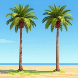 palm tree beach, amiga graphics,