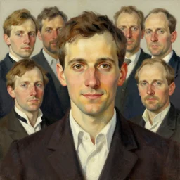 photo of frantisek kupka with simple smile paint detailed digital artstation, portrait hd 4 k, y greg rutkowski and gaston bussiere and craig mullins and j. c. leyendecker, hd