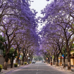 jacaranda trees in kathmandu valley