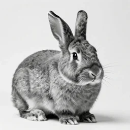 rare classified photo, black & white, studio lighting, a short buffalo rabbit zebra, horns, real fur, real skin