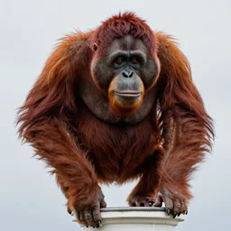 portrait of a red orangutan as king kong climbing on the small lighthouse, photo realistic, highly detailed, perfect face, fine details, by carl spitzweg, ismail inceoglu, vdragan bibin, hans thoma, greg rutkowski, alexandros pyromallis