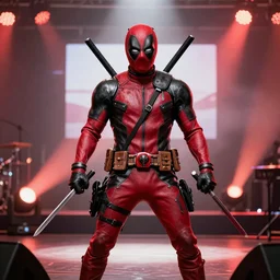 bear in Deadpool style concert art,