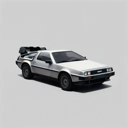 delorean, digital art, minimalistic, abstract
