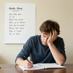 man being blamed for not writing his poem