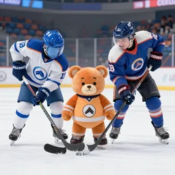 the care bears! playing ice hockey! dream mercy and winston from overwatch, extremely detailed, sharp focus, wide view, full body shot, smooth, digital illustration, by james jean, by rossdraws, frank franzzeta, mcbess, sakimichan, brosmin, danton fadeev, steve simpson