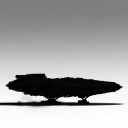 silhouette of a huge military spaceship side view concept art, sparth, star wars, star citizen, artstaion