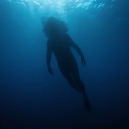 A giant shadow approaching closer and closer in the deep sea, cosmic horror