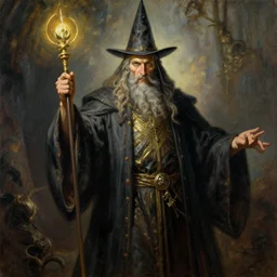 powerful wizard. highly detailed painting by gaston bussiere and j. c. leyendecker 8 k