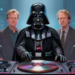 the most amazing dream of disc jockey, darth vader, ralph mcquarrie, dan mumford, moebius, hd, vibrant color, high contrast, digital illustration