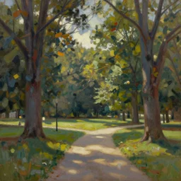beautiful oil painting of wiley park in galva illinois by olaf krans