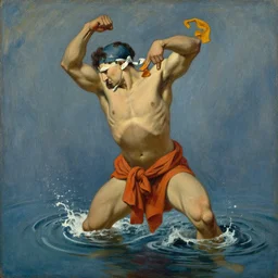 water bender, painting by gaston bussiere, craig mullins, j. c. leyendecker