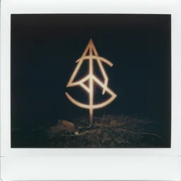 paranormal polaroid of the sigil of power drawn by austin osman spare, low key lighting, creepy atmosphere