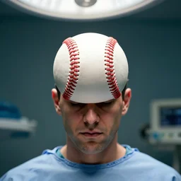 surgery unintentionally leaves man's head looking exactly like a baseball