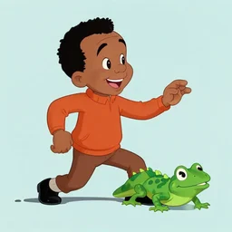charles mingus chasing after a lizard, 1 9 5 0 s cartoon style