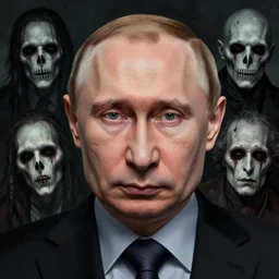 vladimir putin face, vladimir putin is cryptkeeper from tales from the cryptkeeper, awe face, toothless horror macabre face, by donato giancola and greg rutkowski and wayne barlow and zdzisław beksinski, realistic face, digital art