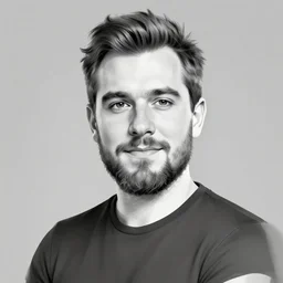 Caricature of MrBeast, 3 tone greyscale