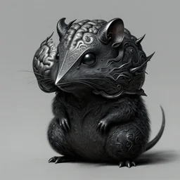 anthropomorphic triangle brain in edgy darkshadowiron hamster demon, intricate, elegant, highly detailed animal monster, digital painting, artstation, concept art, smooth, sharp focus, illustration, art by artgerm, dwayne barlowe, trending on artstation and greg rutkowski and alphonse mucha, 8 k