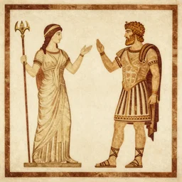 the female oracle in delphi giving a prophecy to the king of thera, 6 3 0 bc