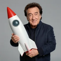 Danny Devito holding onto a rocket