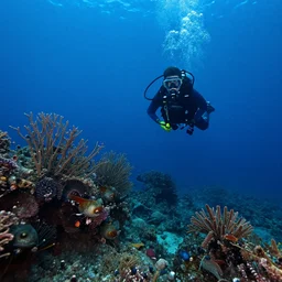 deep sea dive with mysterious creatures