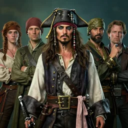 perfectly centered portrait, pirate, highly detailed, unreal engine 5, professional portrait photography, candid photography, by greg rutkowski and alphonse mucha and loish and wlop