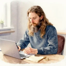 watercolor painting of learning in the meta, scandinavian mythology, ambient lighting and shadows