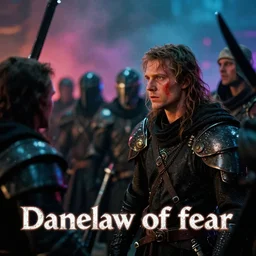 dramatic shallow depth of field film still battle scene from a medieval cyberpunk film from the 8 9 0 s titled'danelaw of fear ', photographed by denis villeneuve and ridley scott, colorful lighting high contrast, grainy hyperrealistic shocking detail trending on artstation 8 k