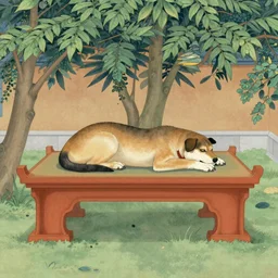 an animal who lay under the Bodhisattva Ksitigarbha's sutra table.