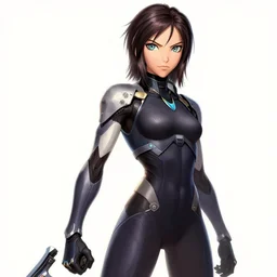 aesthetic digital illustration of alita battle angel by julia razumova