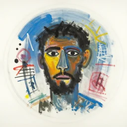 a circle by Basquiat