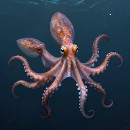 “ flying octopus with three heads, realistic, octane render ”